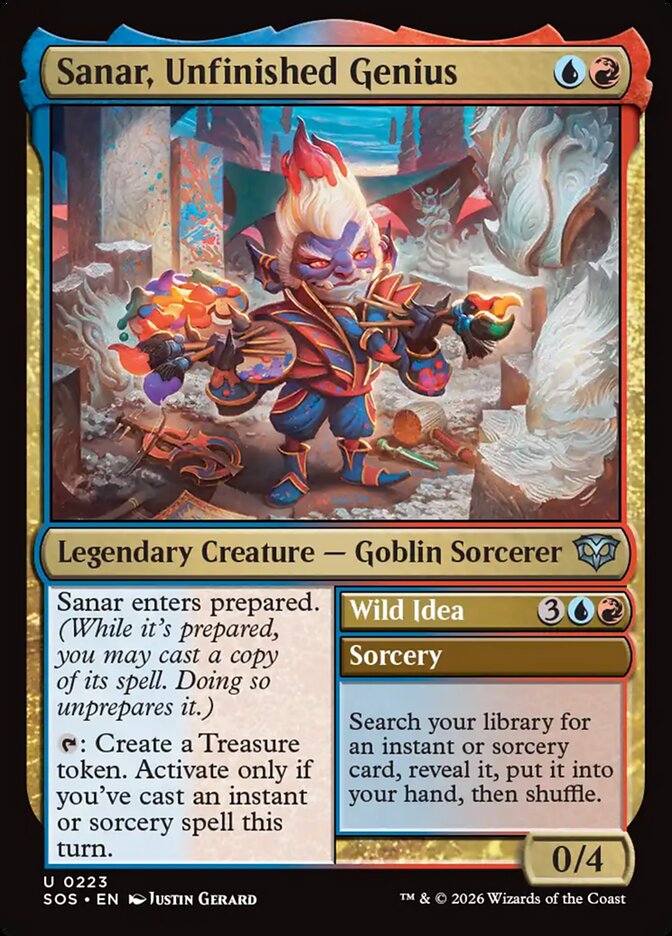 Sanar, Unfinished Genius card front