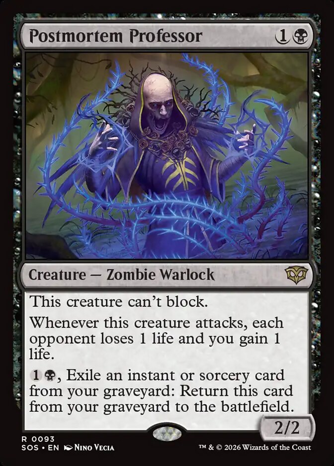 Postmortem Professor card front