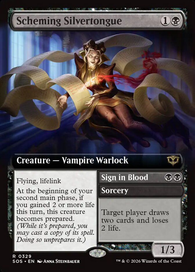Scheming Silvertongue card front