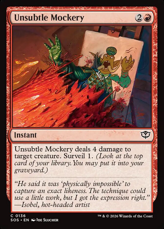 Unsubtle Mockery card front
