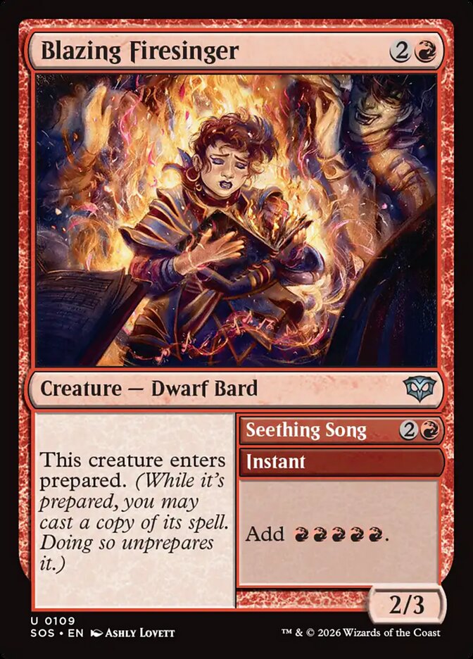 Blazing Firesinger card front