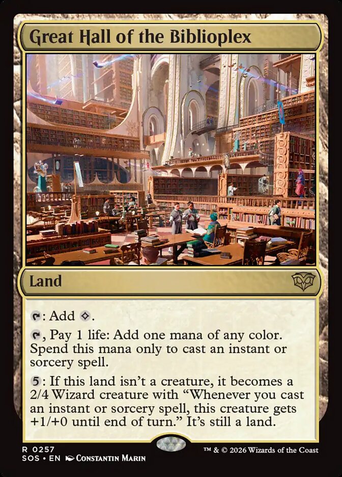 Great Hall of the Biblioplex card front