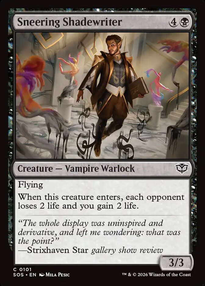 Sneering Shadewriter card front
