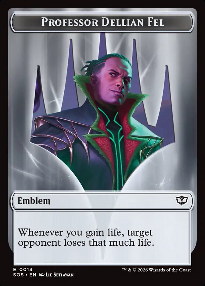 Professor Dellian Fel Emblem card front