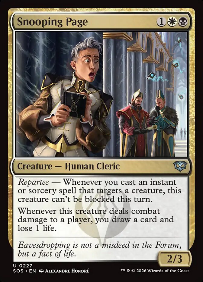 Snooping Page card front