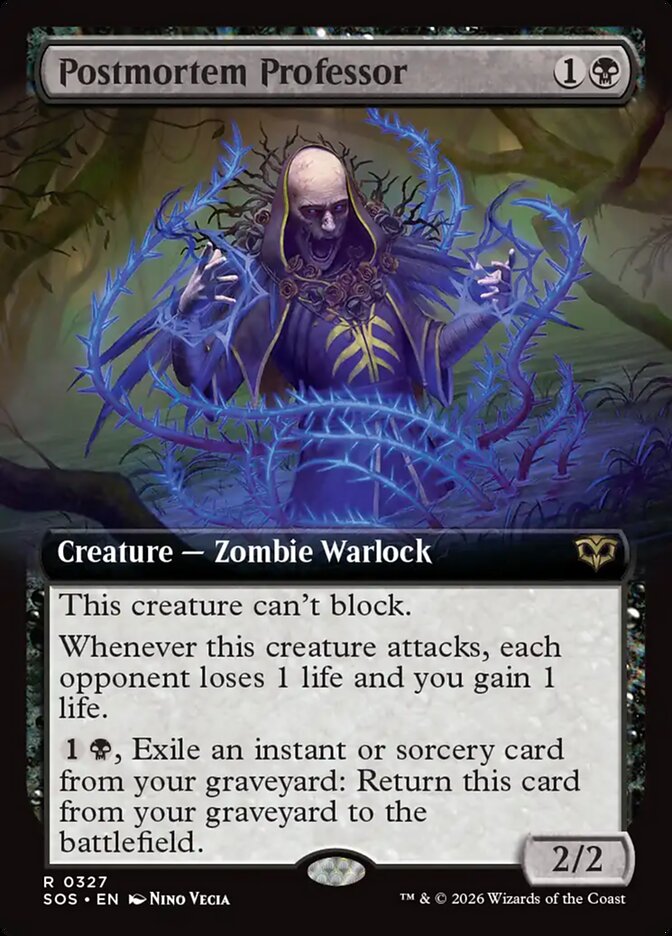 Postmortem Professor card front