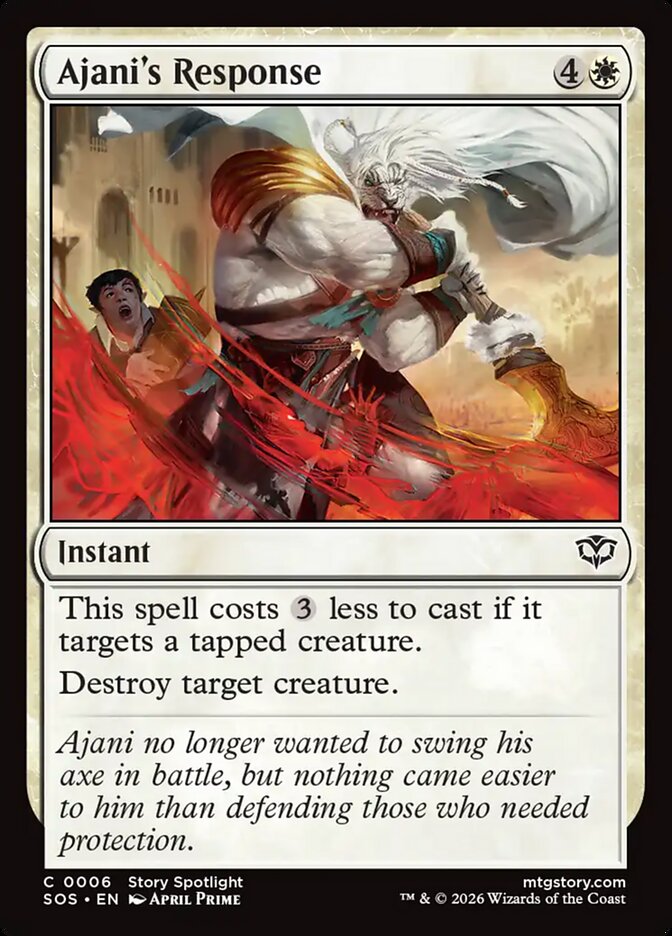 Ajani's Response card front