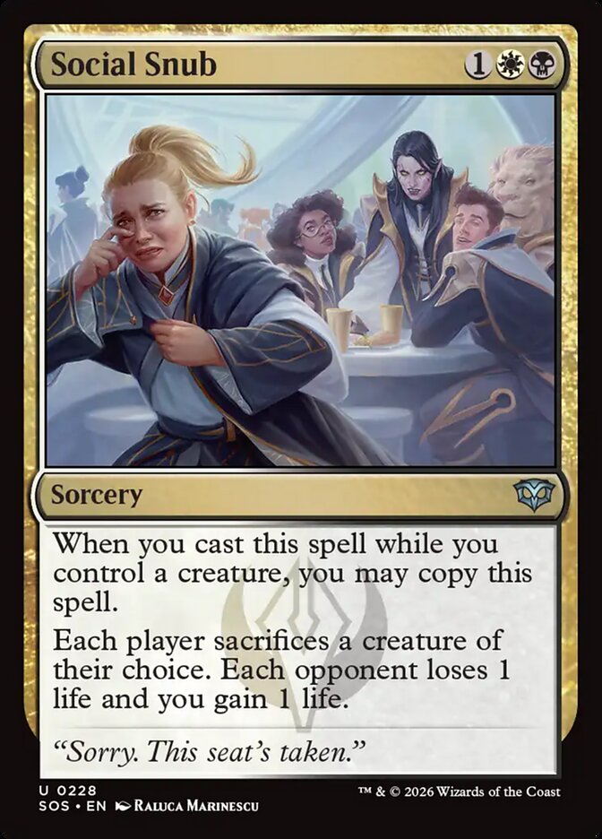 Social Snub card front