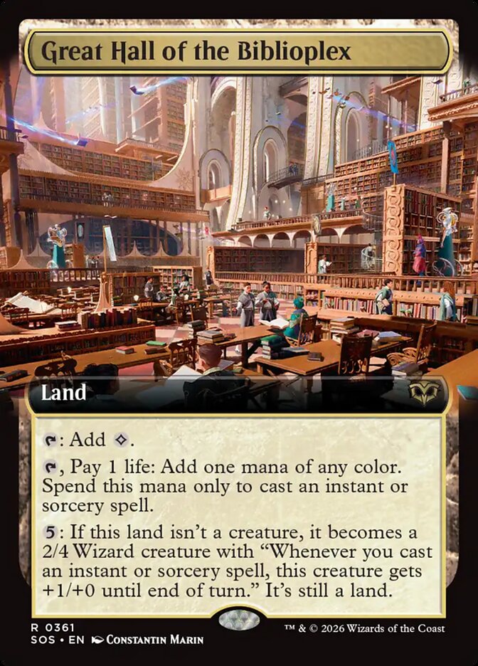 Great Hall of the Biblioplex card front