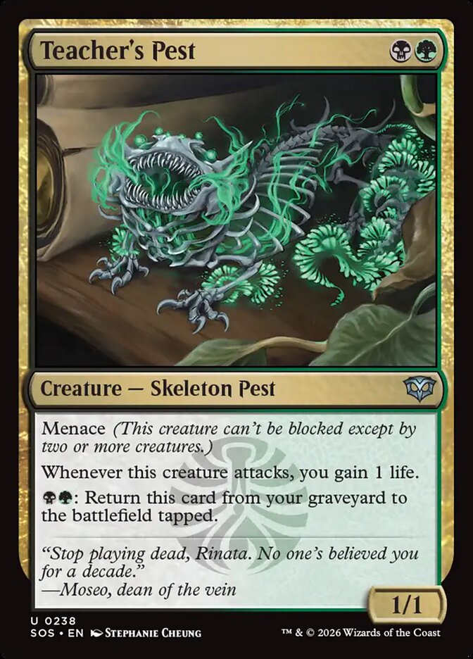 Teacher's Pest card front