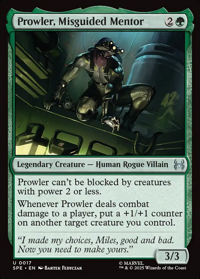 Prowler, Misguided Mentor card front