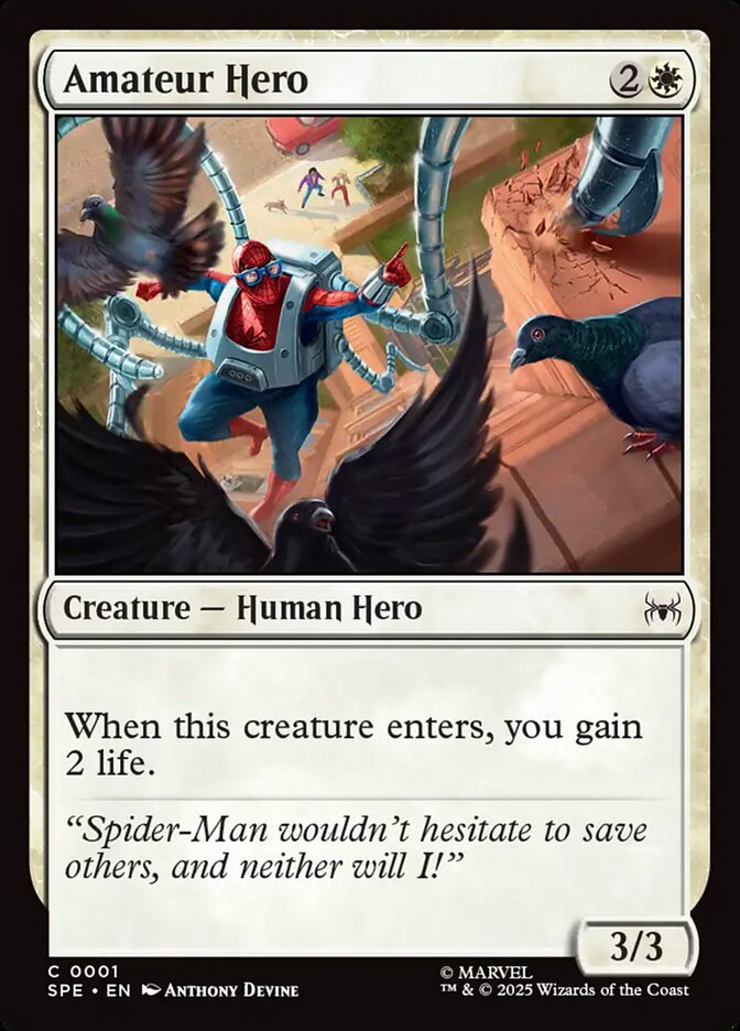 Amateur Hero card front