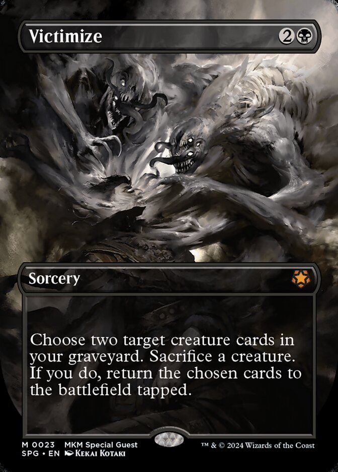 Victimize card front