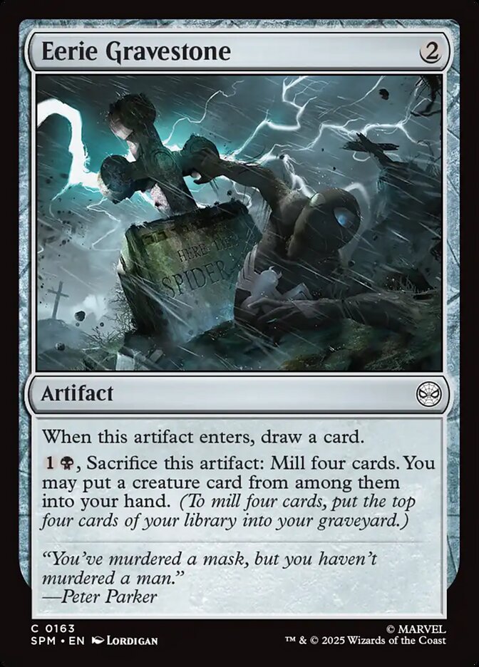 Eerie Gravestone card front