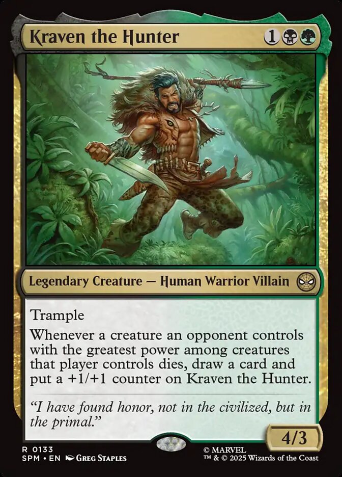 Kraven the Hunter card front