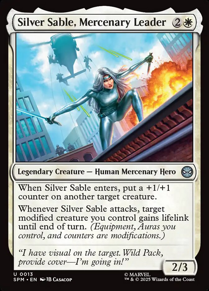 Silver Sable, Mercenary Leader card front