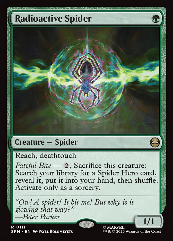 Radioactive Spider card front