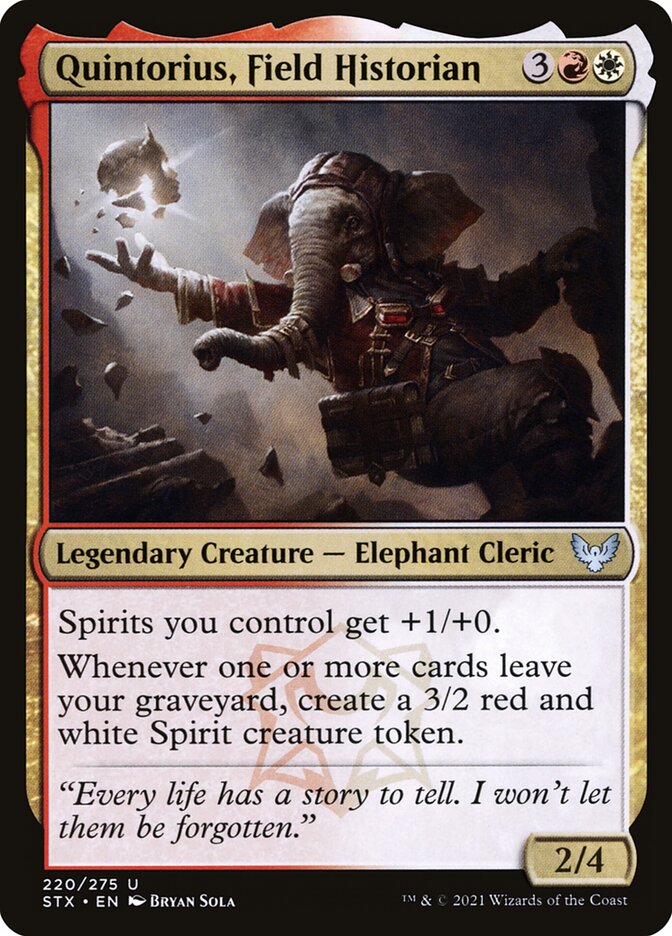 Quintorius, Field Historian card front