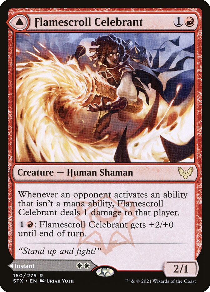 Flamescroll Celebrant card front