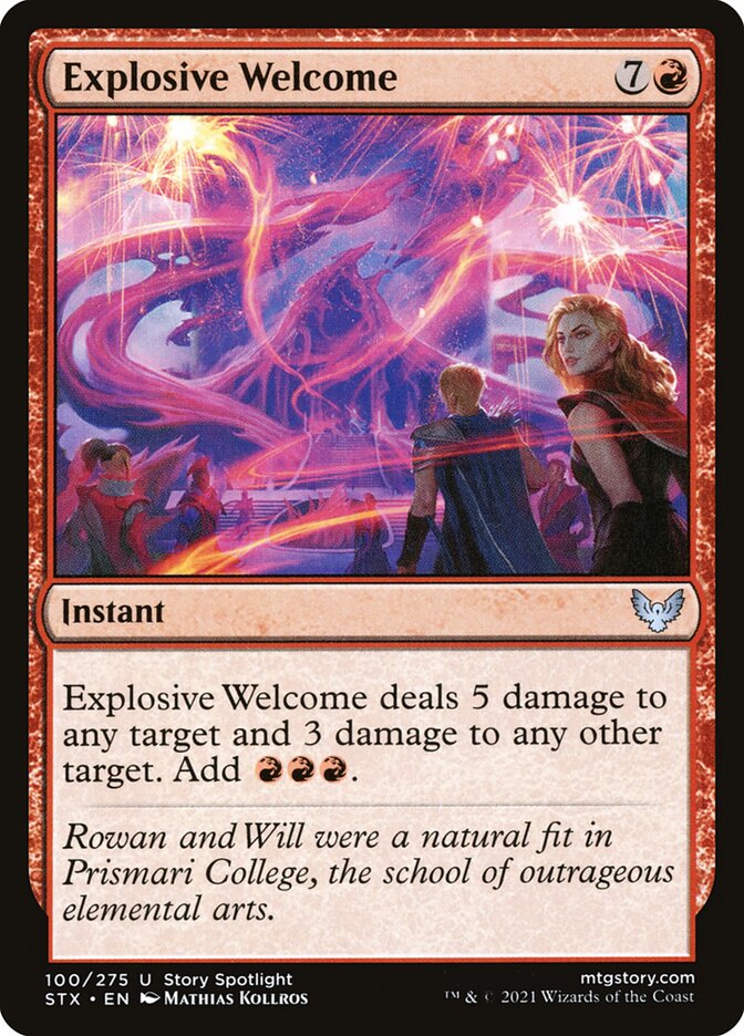 Explosive Welcome card front