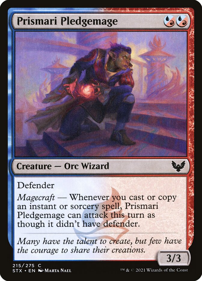 Prismari Pledgemage card front