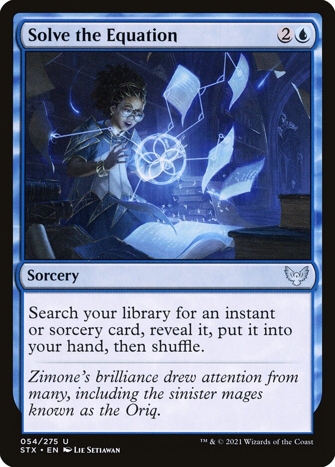 Solve the Equation card front