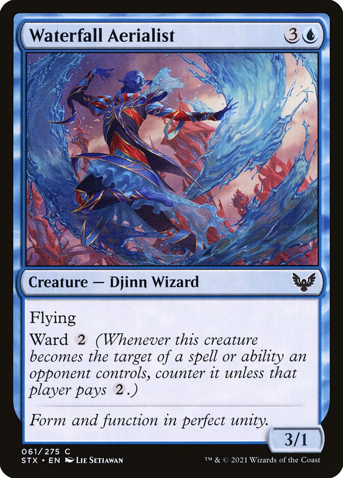 Waterfall Aerialist card front