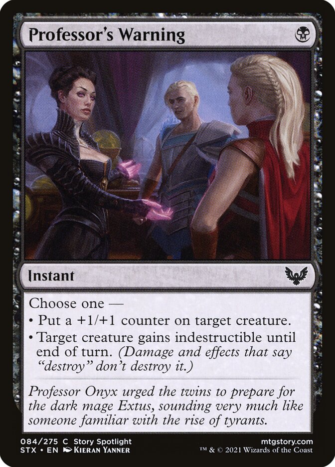 Professor's Warning card front