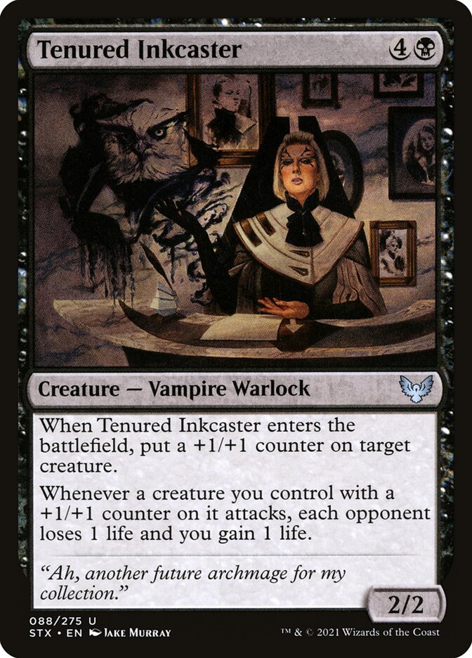 Tenured Inkcaster card front