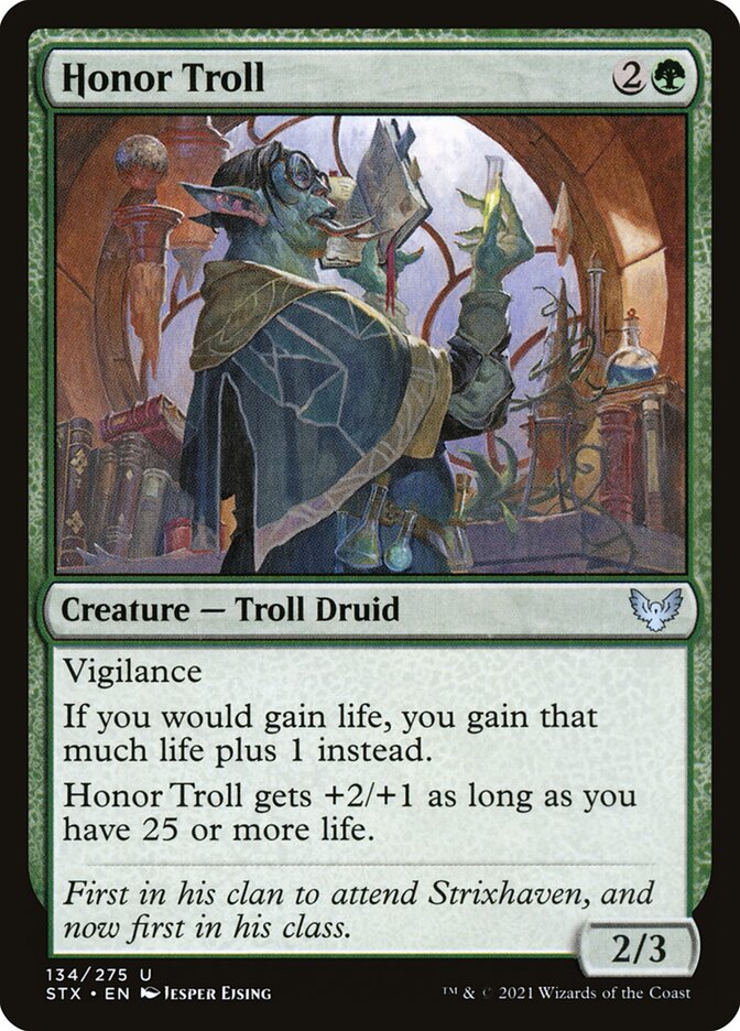 Honor Troll card front