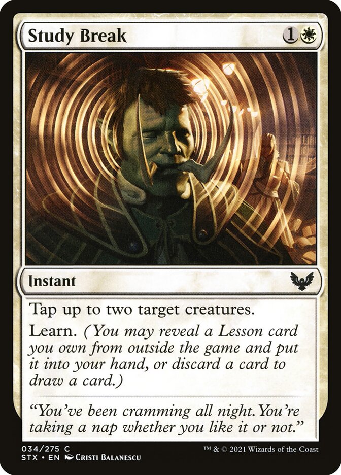 Study Break card front