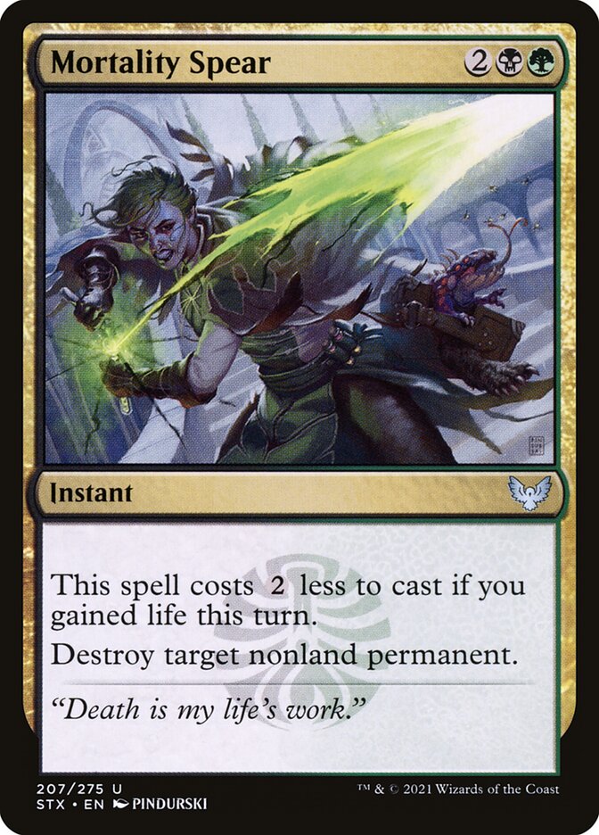Mortality Spear card front