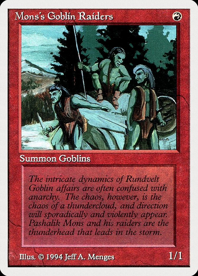 Mons's Goblin Raiders card front