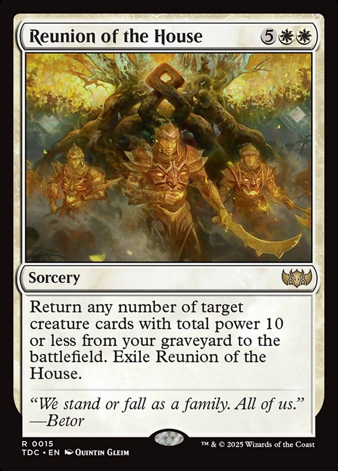 Reunion of the House card front
