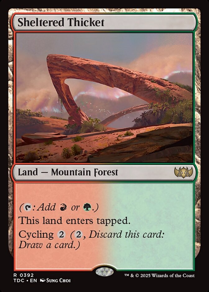 Sheltered Thicket card front