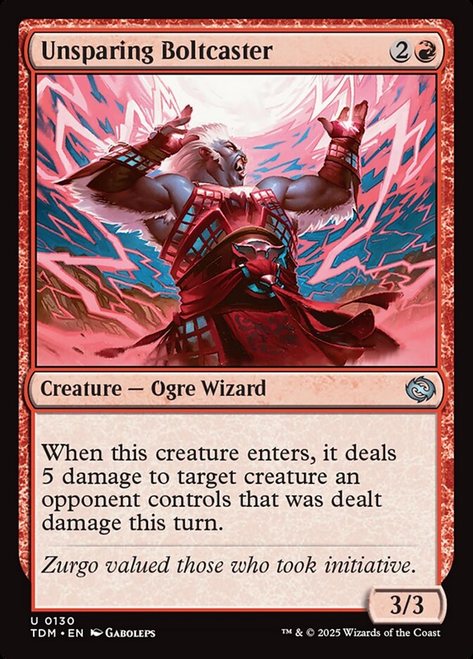Unsparing Boltcaster card front