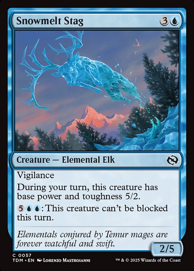 Snowmelt Stag card front