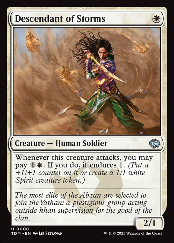 Descendant of Storms card front