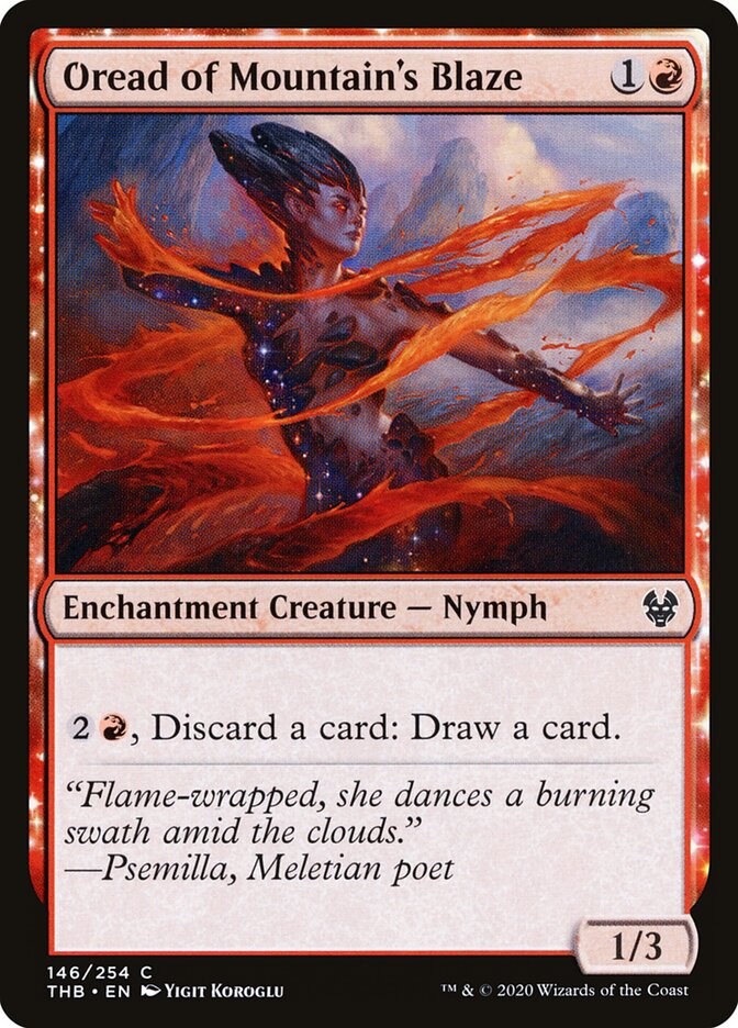 Oread of Mountain's Blaze card front