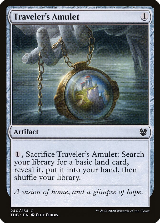 Traveler's Amulet card front