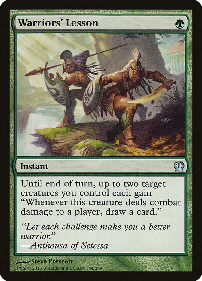 Warriors' Lesson card front