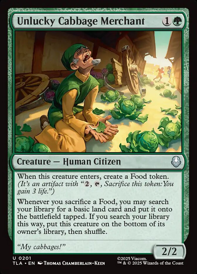 Unlucky Cabbage Merchant card front
