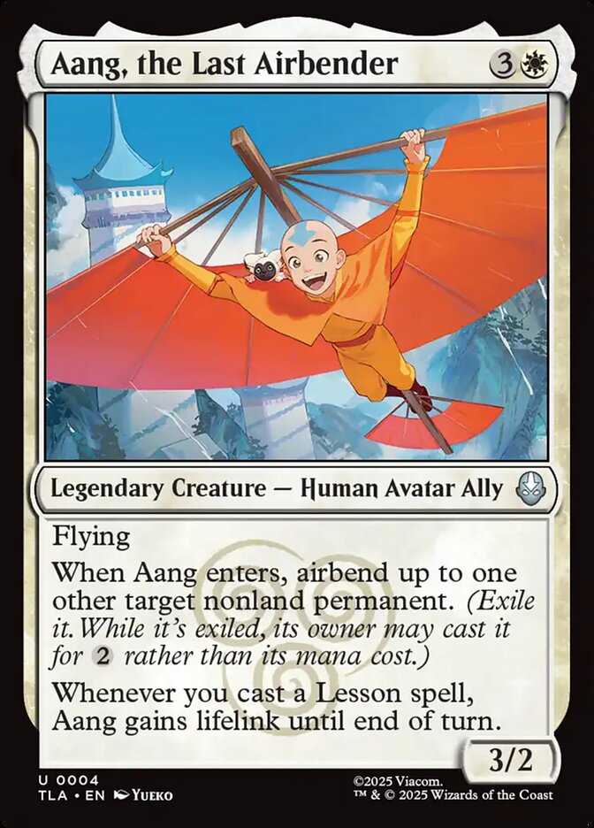 Aang, the Last Airbender card front