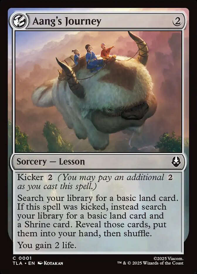 Aang's Journey card front