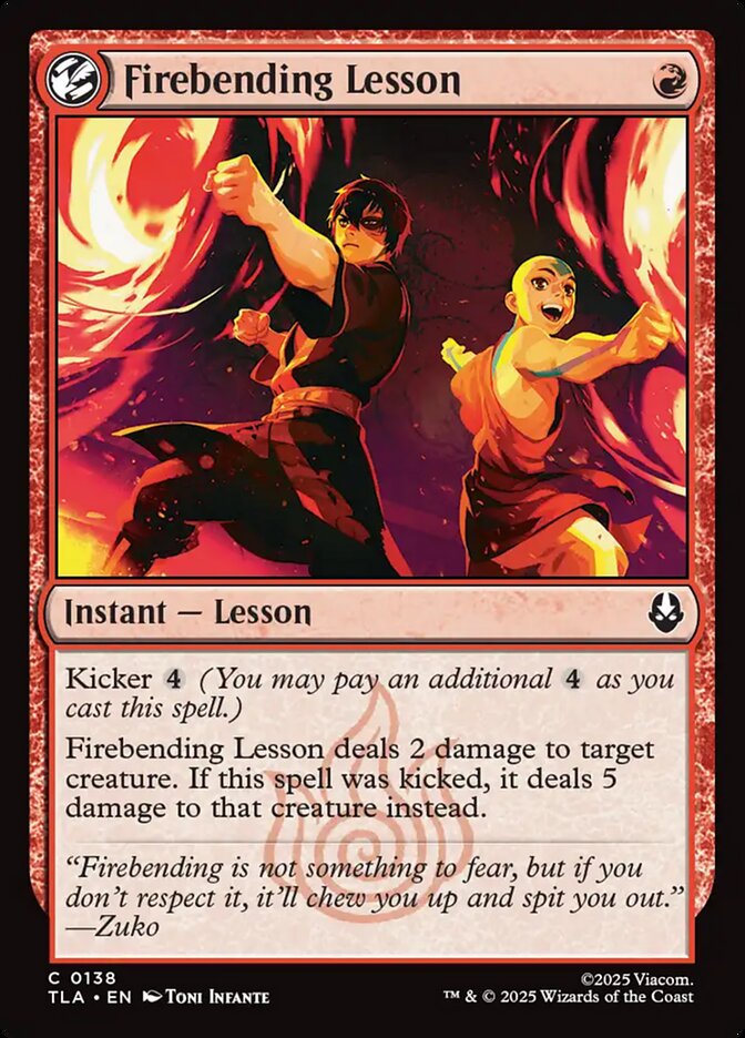 Firebending Lesson card front