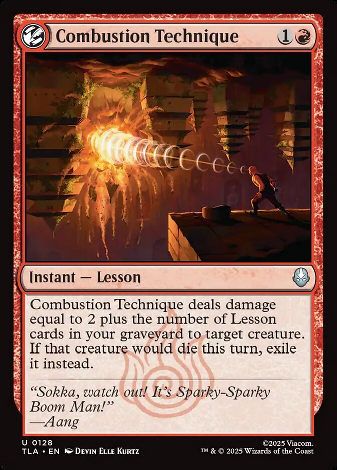 Combustion Technique card front