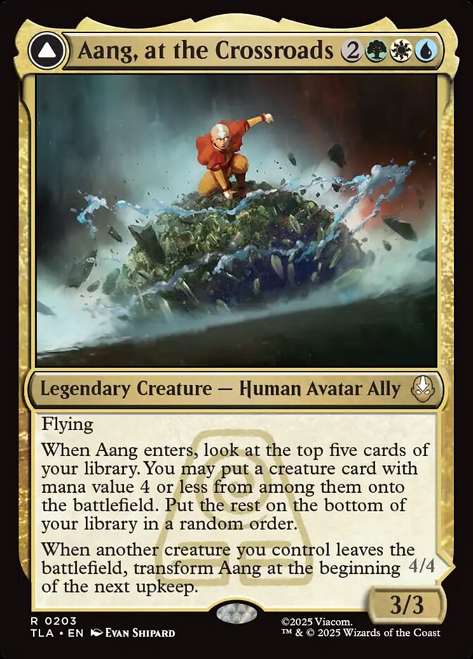 Aang, at the Crossroads card front