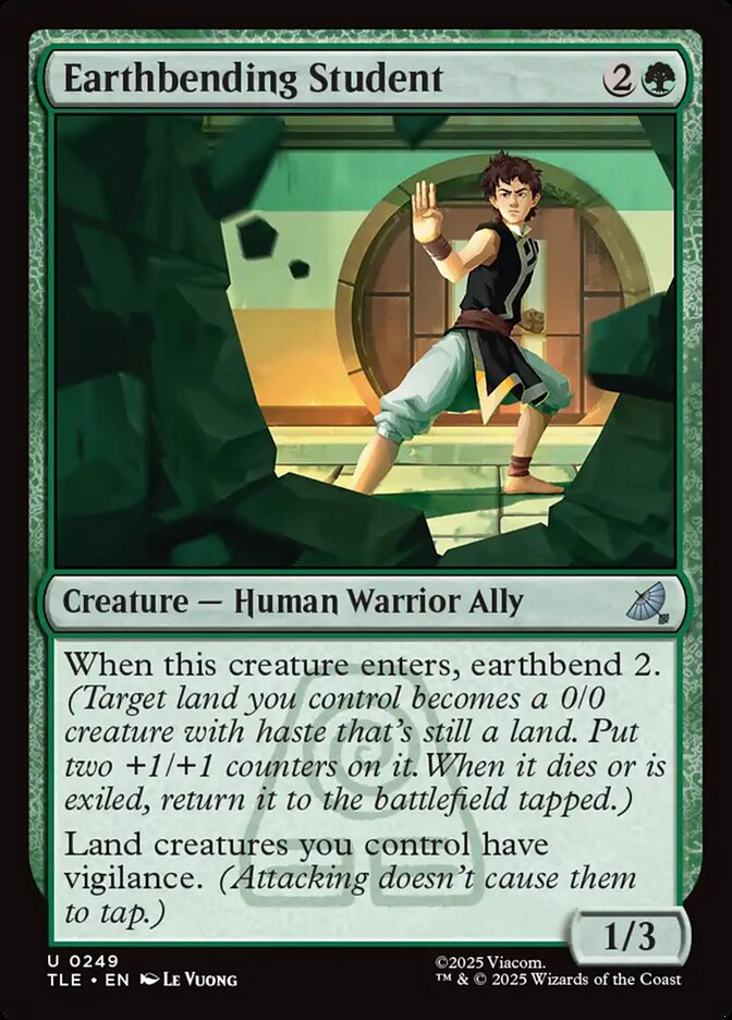 Earthbending Student card front