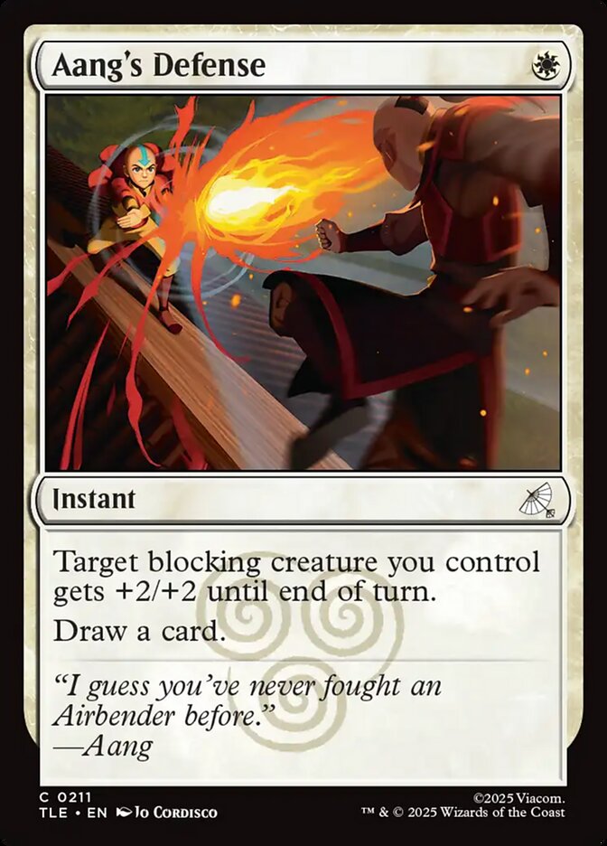 Aang's Defense card front