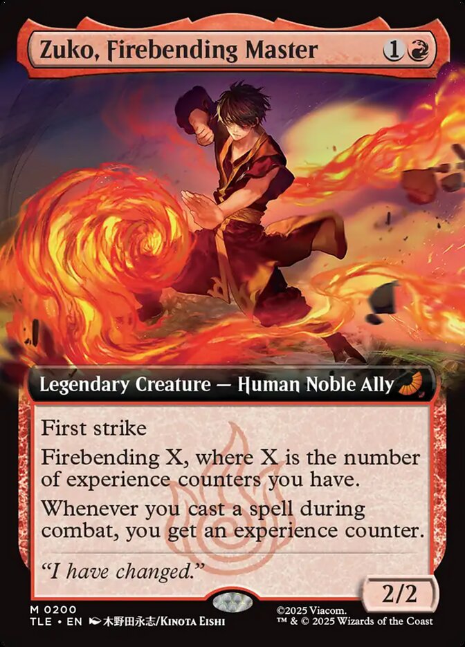 Zuko, Firebending Master card front